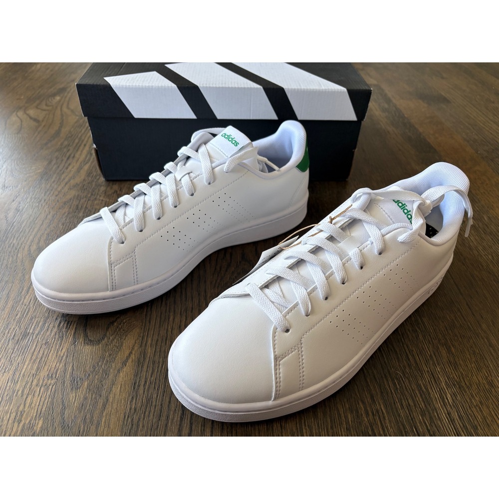 Adidas Advantage Mens Sneakers White Green GZ5300 Low Top Tennis Shoes Size 10